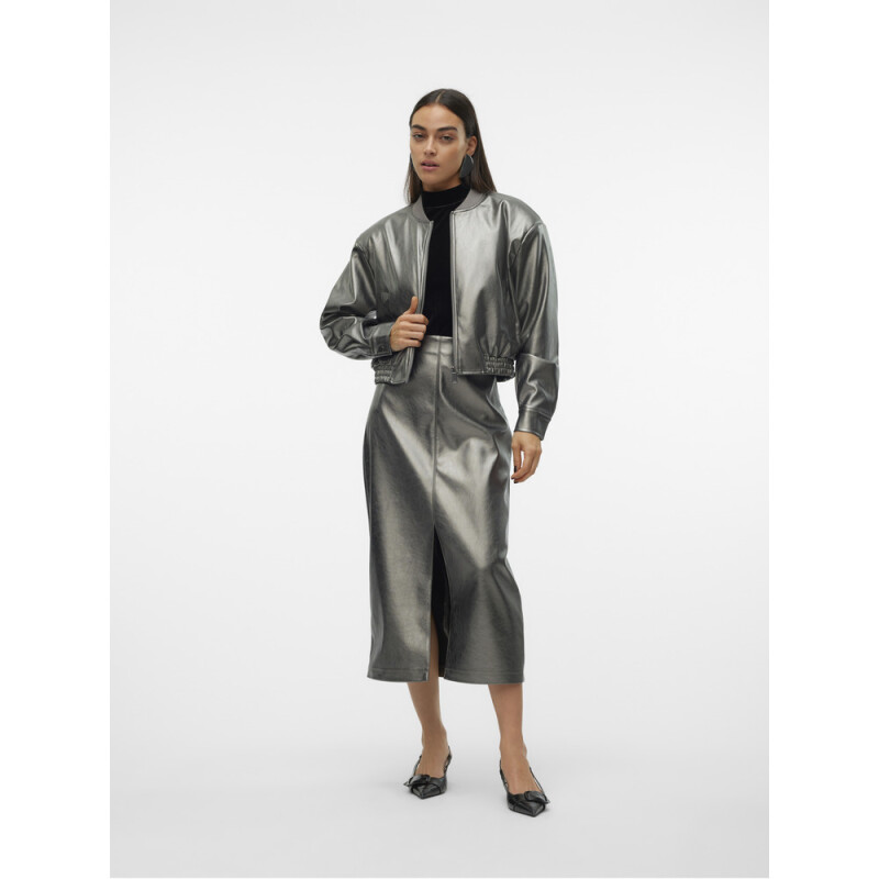 VMCAMILLA COATED SHORT JACKET GUNMETAL