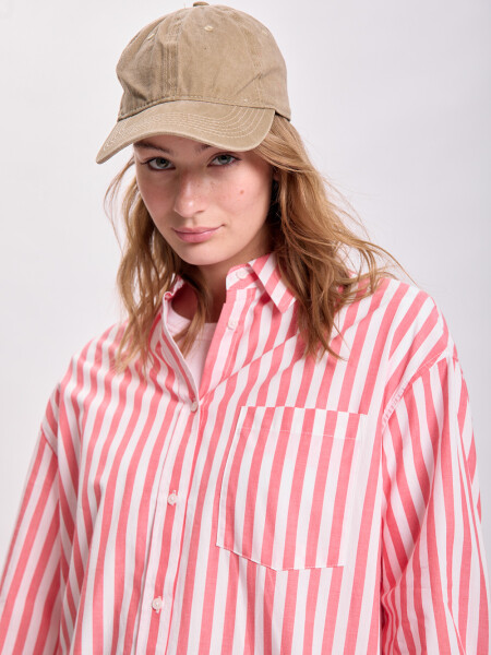 Camisa bolsillo rayada Rojo