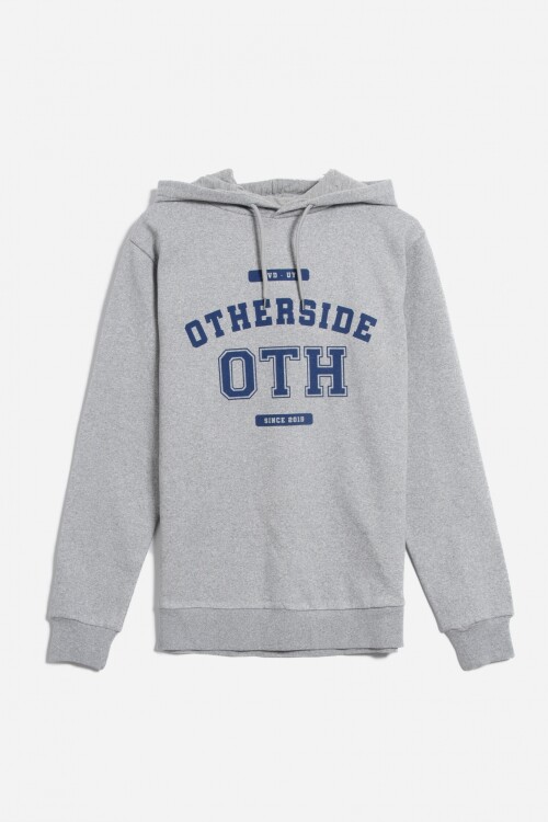 Hoodie estampado - UNISEX GRIS MELANGE