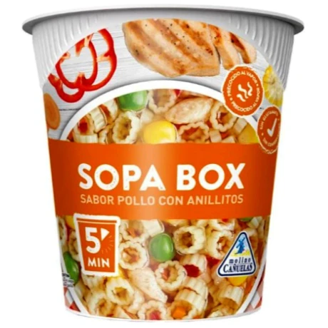 SOPA BOX RAMEN VASO 45G POLLO ANILLITOS SOPA BOX RAMEN VASO 45G POLLO ANILLITOS