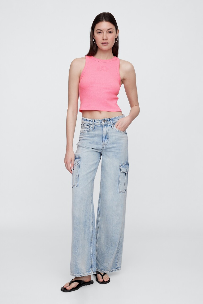 Musculosa Logo Gap Mujer Neon Pink Rose