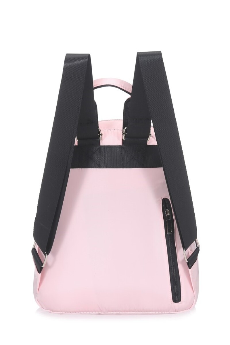 Mochila nylon tela cierres Rosa