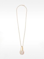 Collar Largo Con Colgante De Concha blanco
