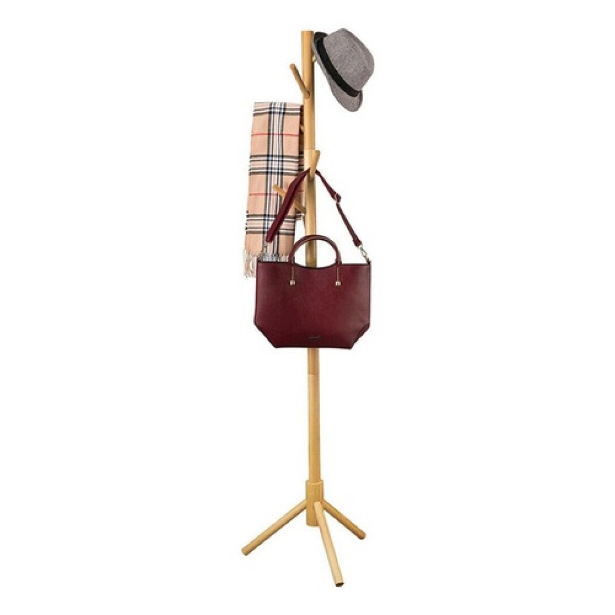 Perchero de pie en madera 175cm de altura 