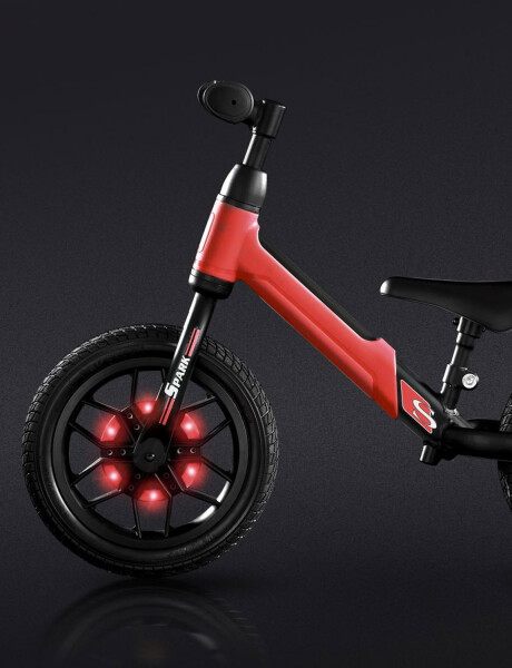 Bicicleta de equilibrio sin pedales con luces LED Qplay Spark Roja