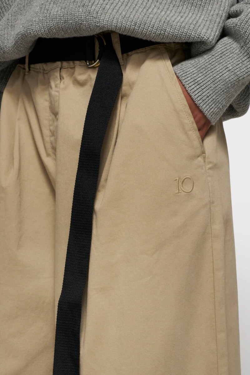 WIDE PANTS TWILL Beige