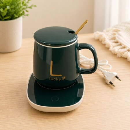 TAZA DE LOSA CON CALENTADOR ELECTRICA Y CUCHARA TAZA DE LOSA CON CALENTADOR ELECTRICA Y CUCHARA