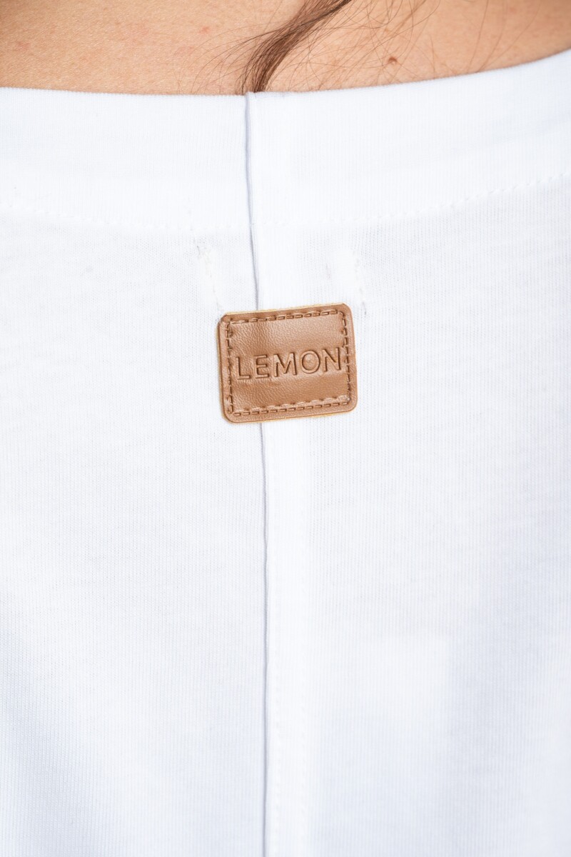 Remera Manga Globo Broderie Blanco