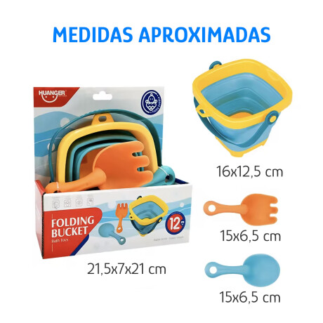 Set de Playa Infantil c/Balde Plegable y Accesorios Huanger Multicolor