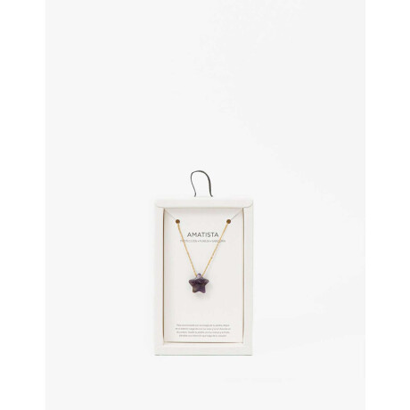 Cadena Acero Con Piedra Lunar Violeta Medio