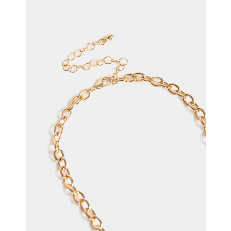 Collar Corto Cadena Multidijes Dorado