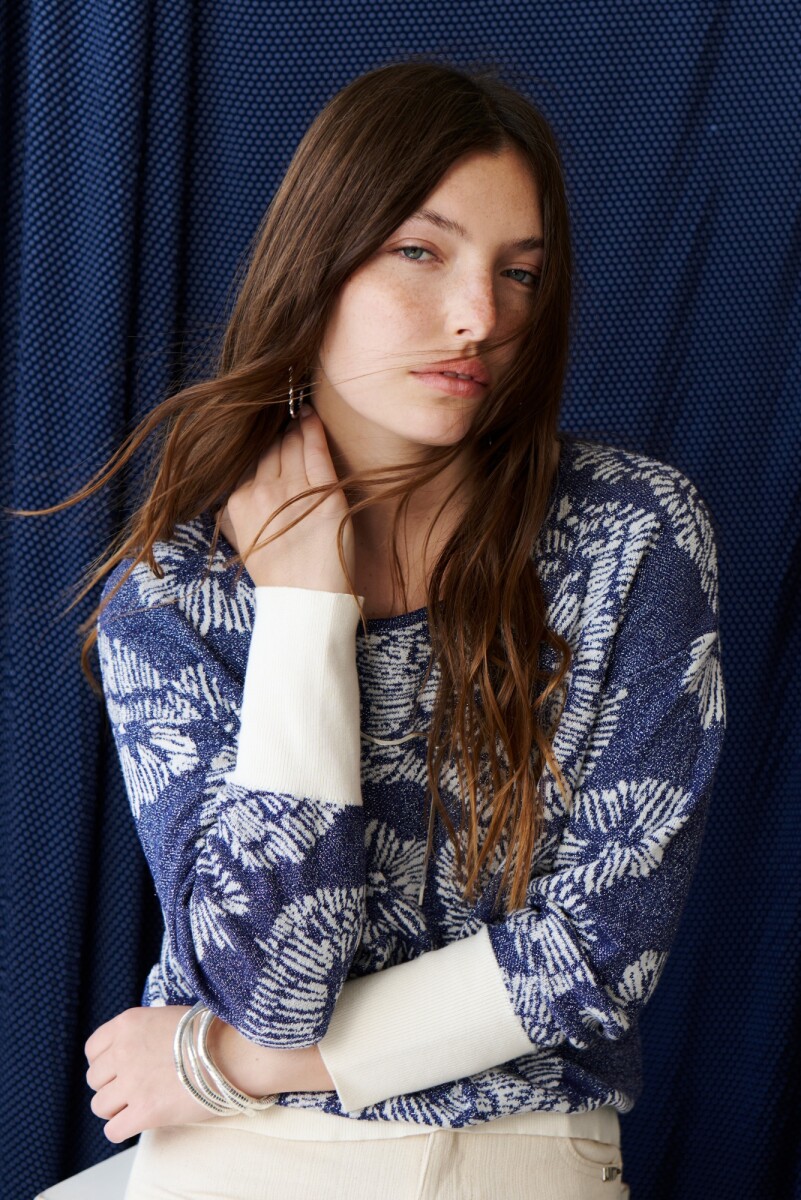 SWEATER FLOR BLINK - AZUL 