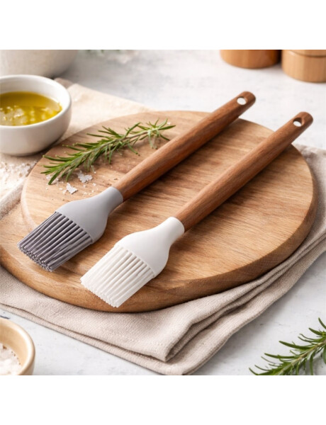 PINCEL SILICONA 27CM MANGO ACACIA BEIGE PINCEL SILICONA 27CM MANGO ACACIA BEIGE