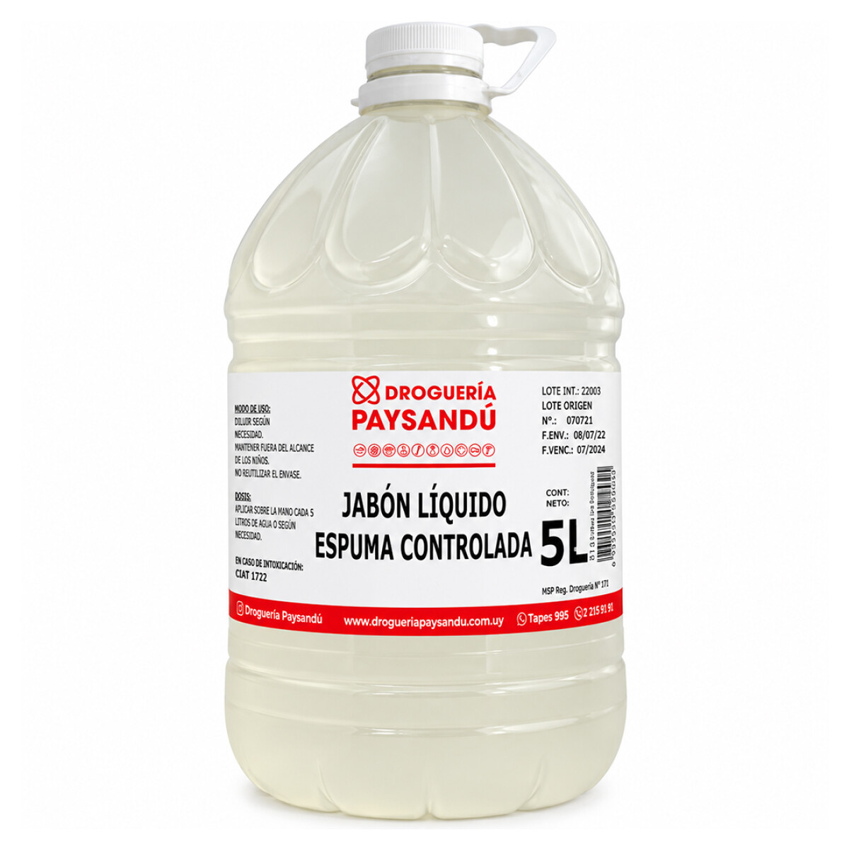 Jabón Líquido Espuma Controlada - 5 L 