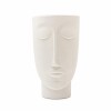 MACETA FACE HOMBRE PLASTICA BLANCO