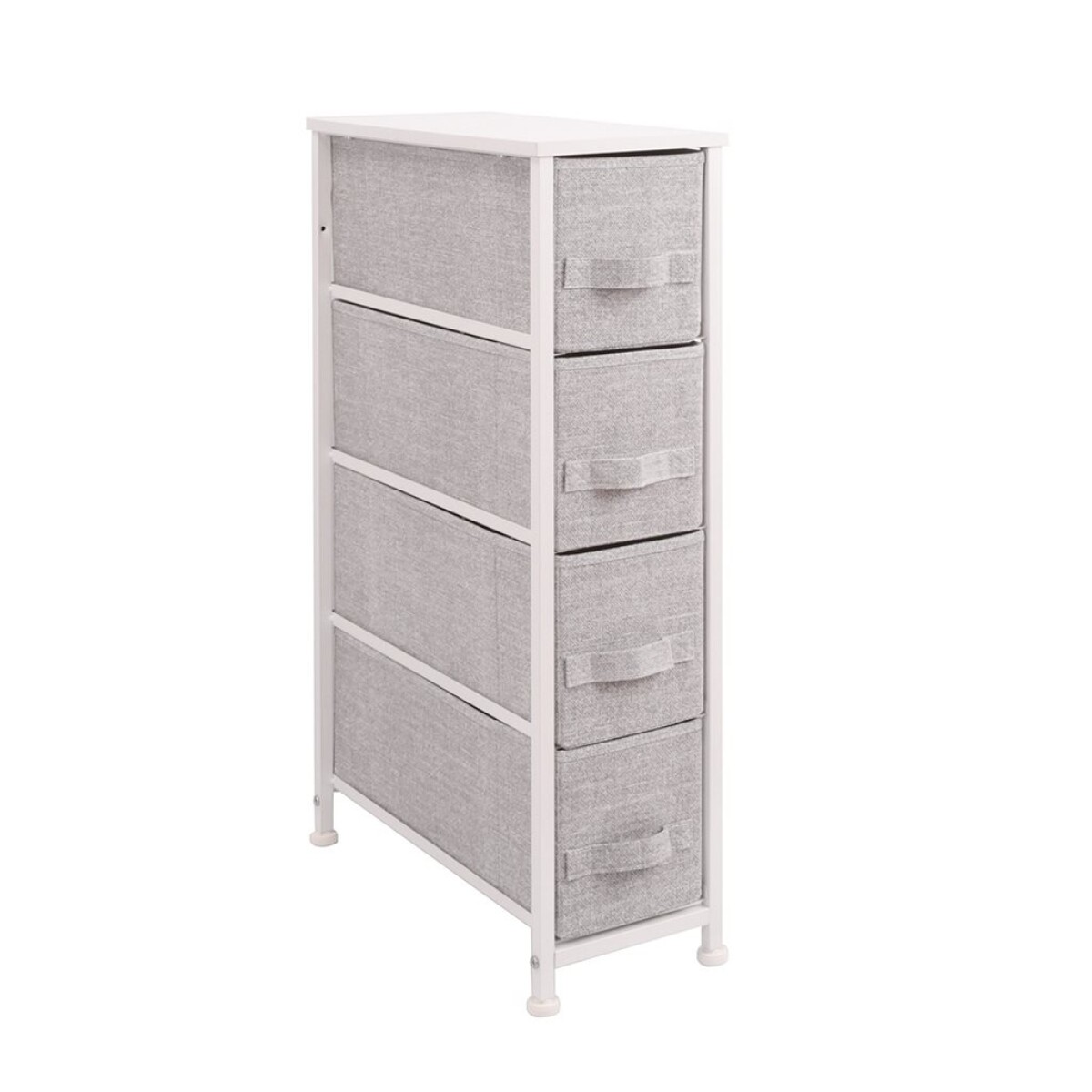 MUEBLE 4 CESTOS TELA ESTRUCTURA ACERO GRIS. 20X48X75.5CM 