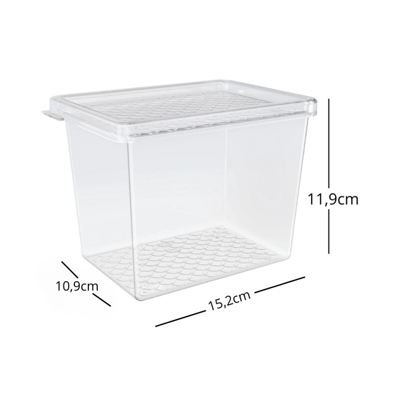 Caja organizadora M 1,3lts TRANSPARENTE