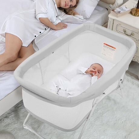 Cuna Moisés Colecho con Colchón Plegable Portátil para Bebé Gris