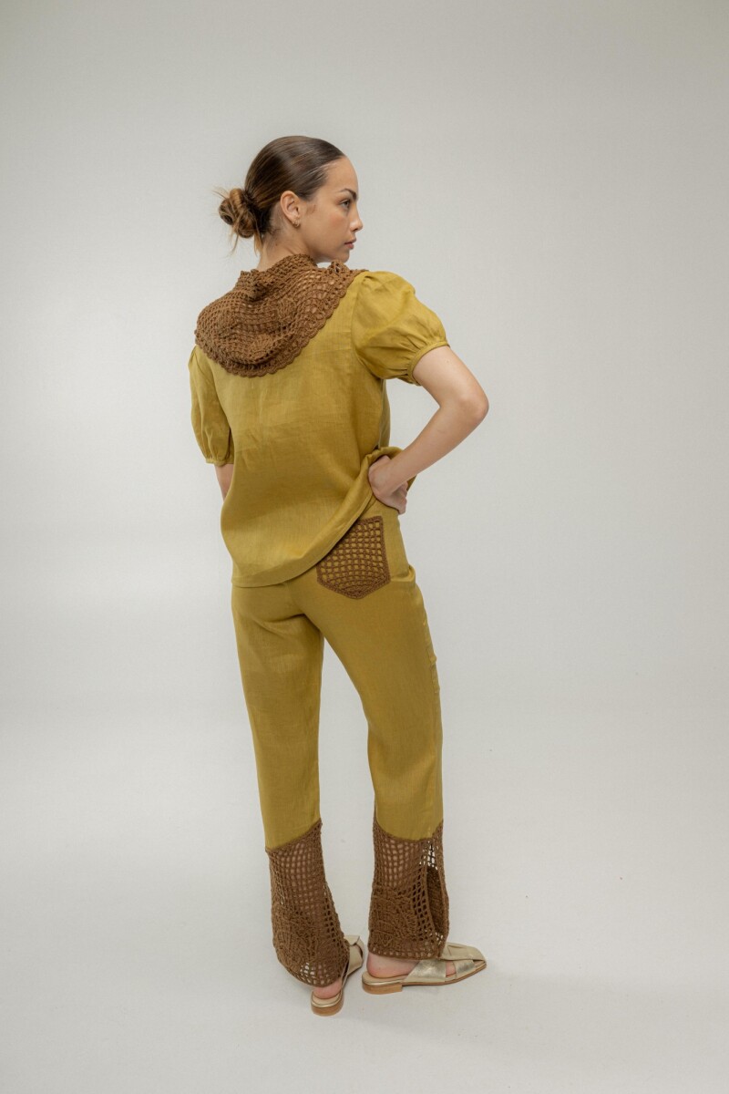 Pantalón Bea Crochet Pistacho