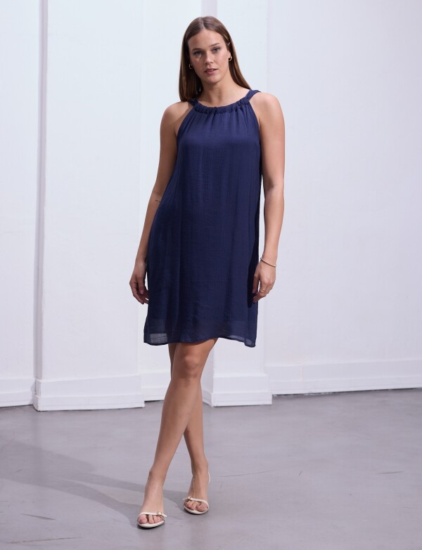 Vestido Frunces Solid AZUL