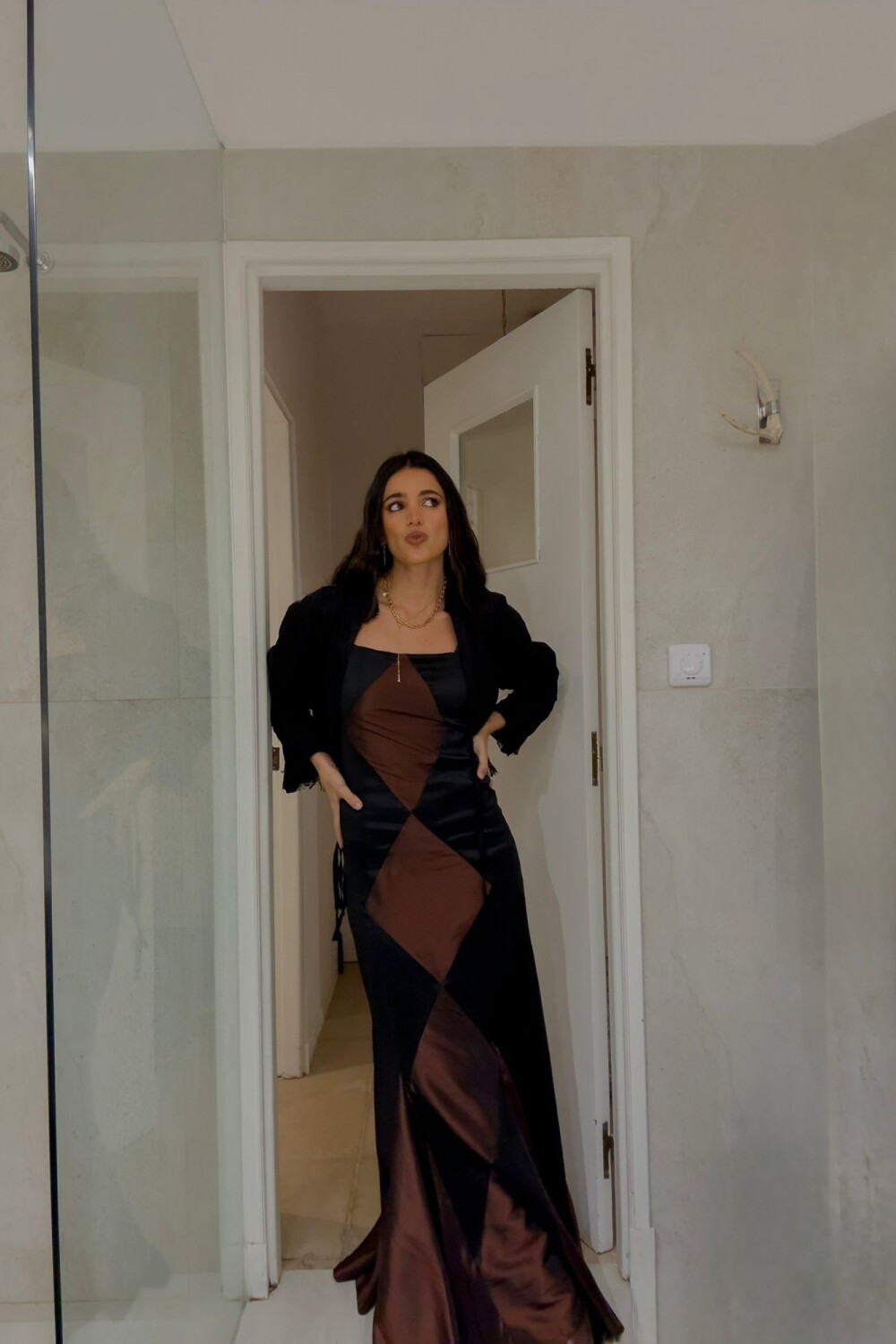 Mermaid Rombo Dress Negro / Chocolate