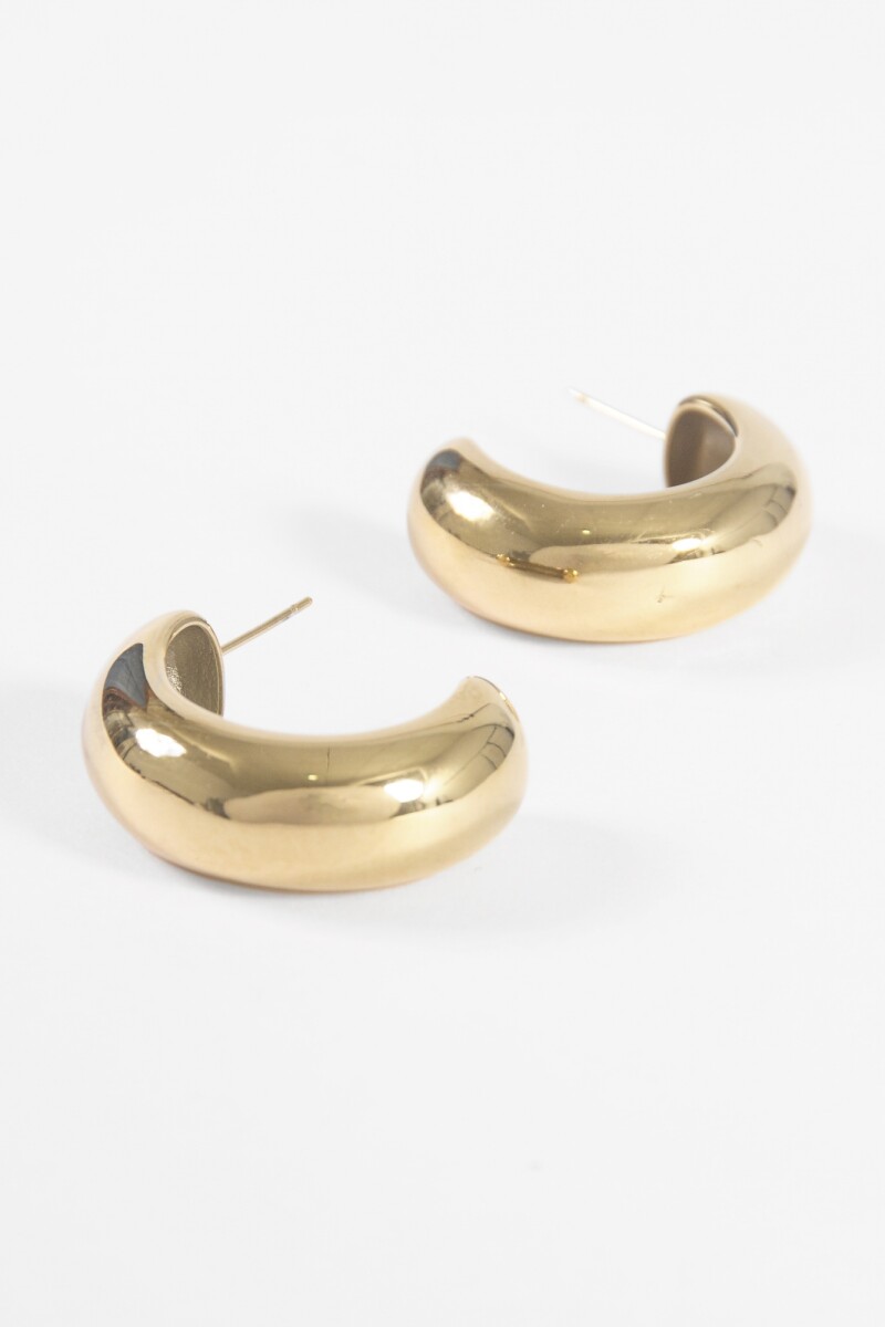 Aros acero grueso dorado