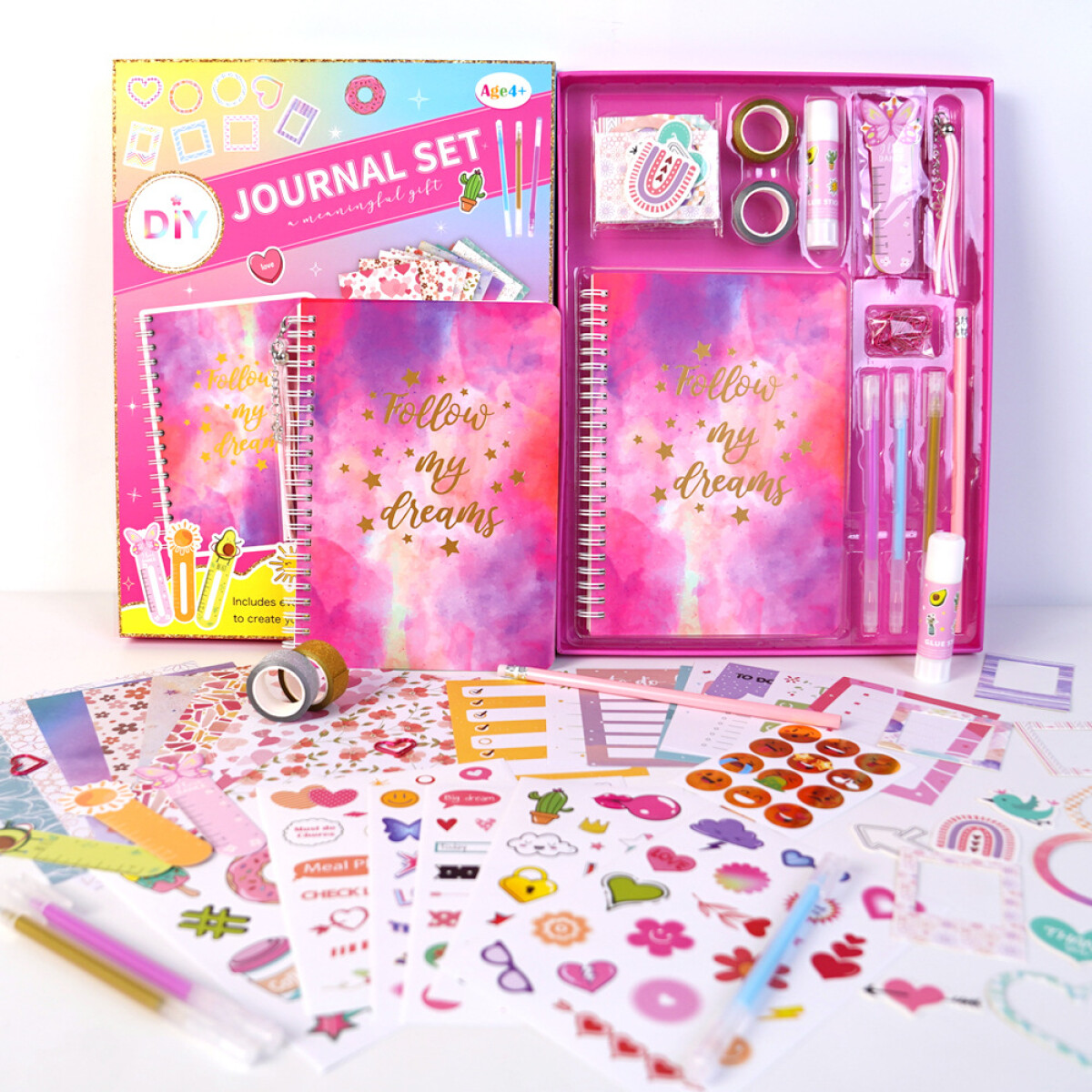 Set De Papelería Infantil Love Colors - Rosa 