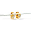Caravanas - Aros de oro amarillo y oro blanco- Oro bajo - Sin piedra- CA8246 sinpiedra