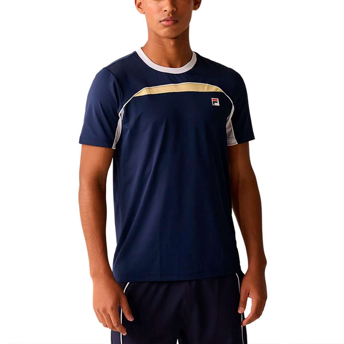 Fila Remera Manga Corta Backspin Sleeve Hombre - Marino-Blanco 