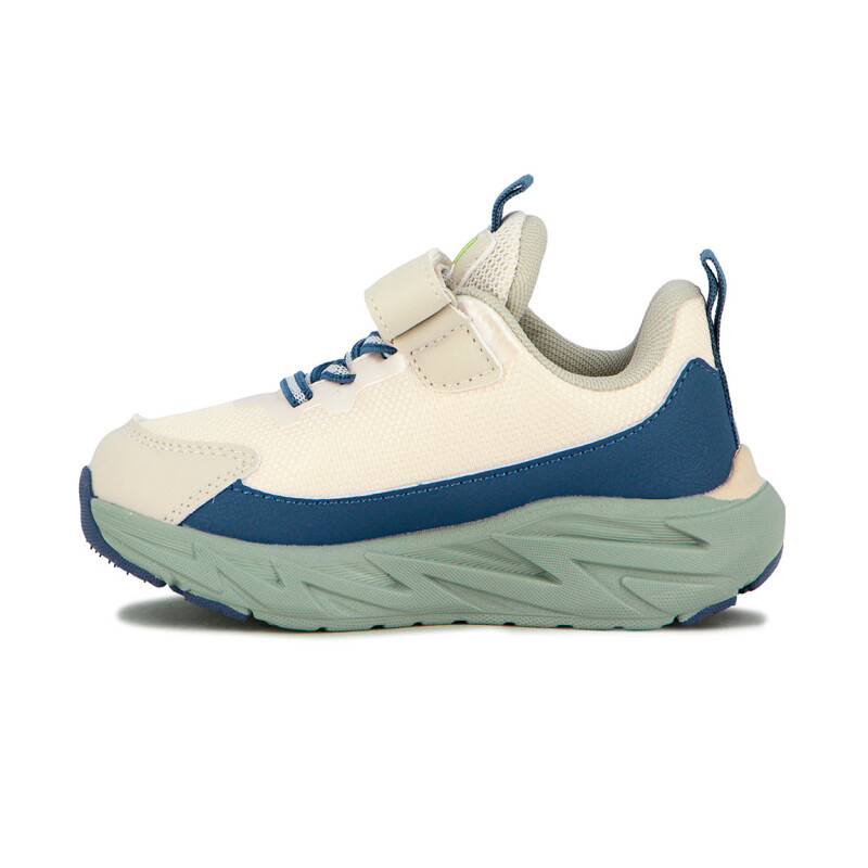 Austral Calzado Deportivo Niño C/Velcro y Cordon Elastico/Suela Rayo / Blanco-Azul Blanco-Azul