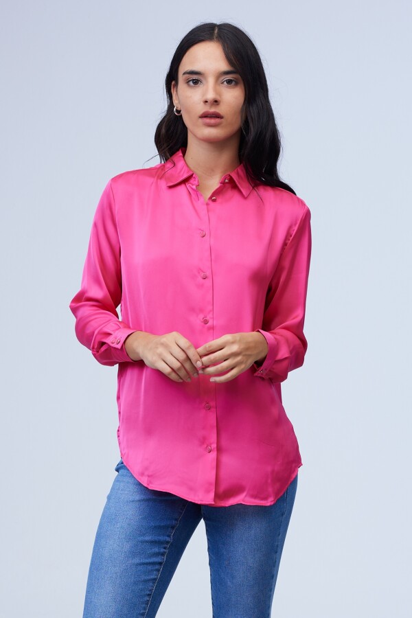 Camisa Saten FUCSIA
