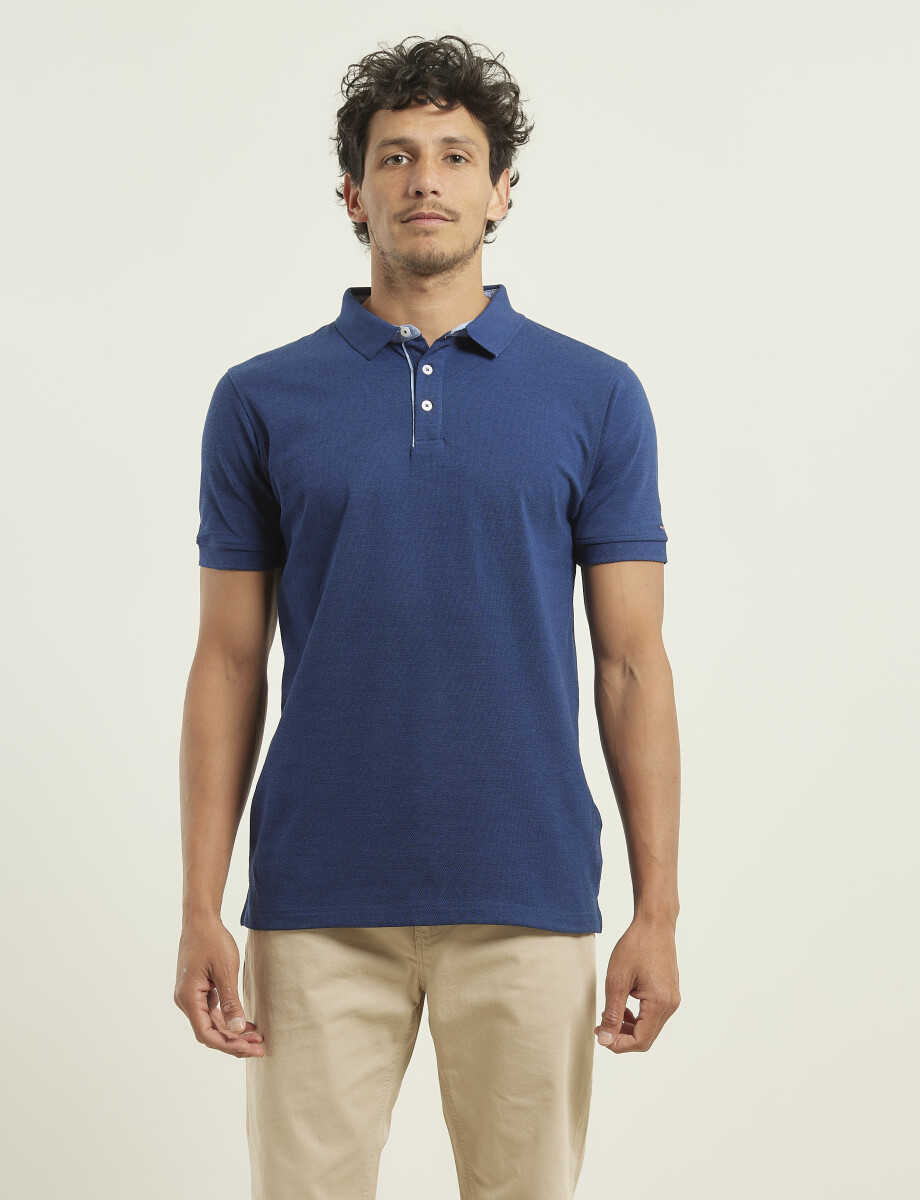 520151REMERA HARRINGTON LABEL Azul Piedra Melange