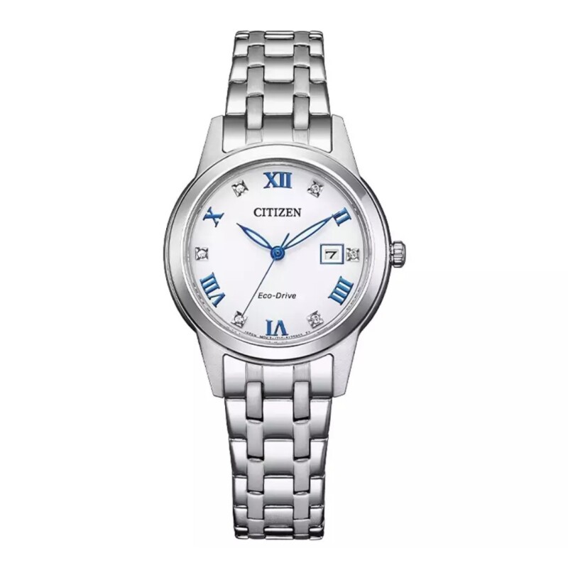 Reloj Citizen Eco-Drive FE1240-57A para dama con correa de acero Plateado