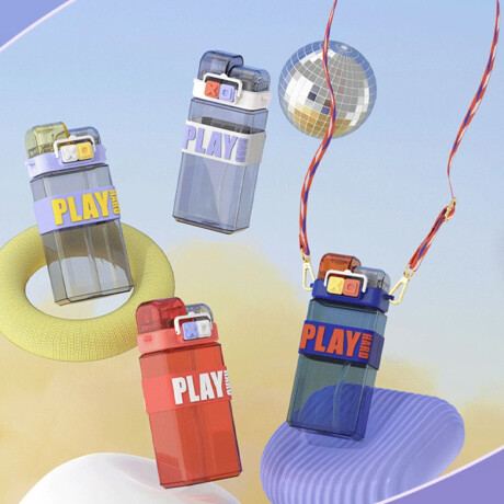 Botella Play doble pico para colgar Rojo