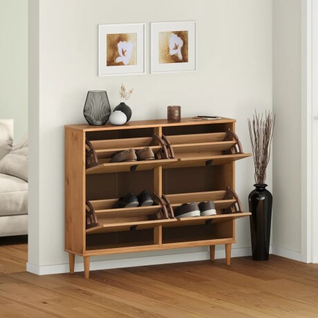 ZAPATERA 4 PUERTAS MADERA MACIZA DORMITORIO Color madera