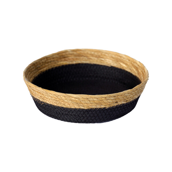 CESTO DE FIBRA NATURAL Ø 30X9 CM NEGRO NEGRO