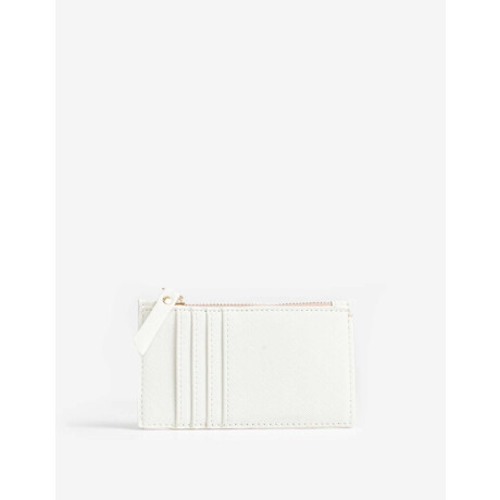 Tarjetero Con Cierre Blanco Crudo