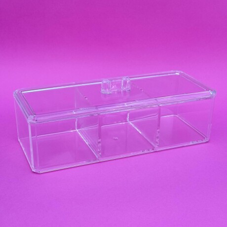 Organizador de Acrílico c/Tapa 3 Divisiones Maquillaje Organizador de Acrílico c/Tapa 3 Divisiones Maquillaje