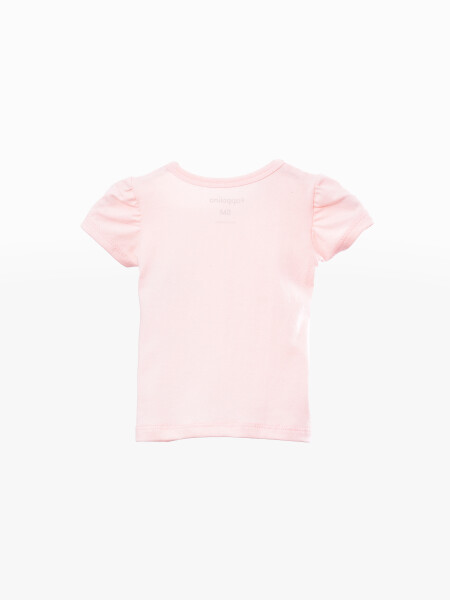 REMERA MANGA CORTA GLOB ROSA CLARO