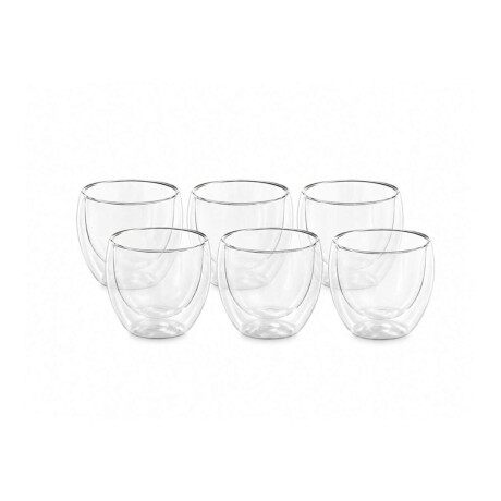 Set x6 Pocillo doble vidrio 80 Ml Sc
