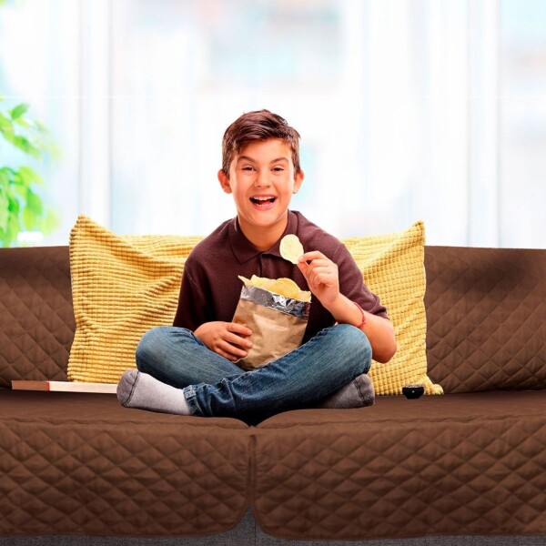 Cubre Sofa Sillon Protector Reversible 1 Cuerpo Cobertor Color Variante MARRON
