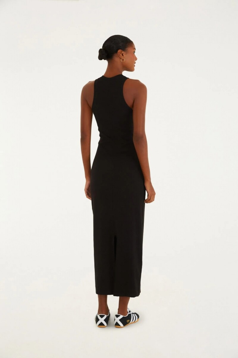 VESTIDO RIB MAXI Negro