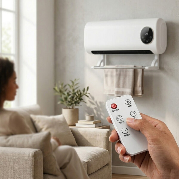 Calefactor Caloventilador Pared Secarropas 2000w C/ Control Blanco
