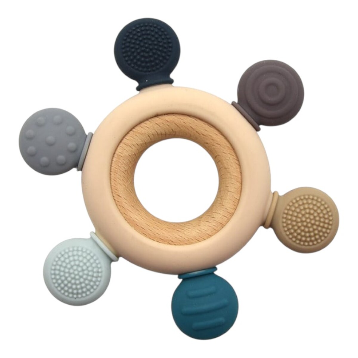 Mordillo bebé timón silicona con bambú 