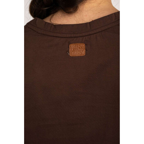Remera Escote V Algodón Chocolate