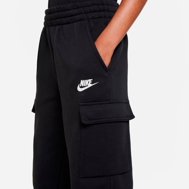 Pantalón Largo Nike Sportswear Club Fleece Cargo de Niños Negro