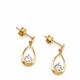 Caravanas pendientes gota con Zirconia en Oro 18kt Caravanas pendientes gota con Zirconia en Oro 18kt