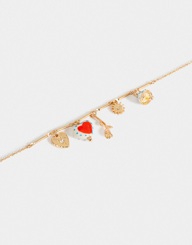 Collares Cortos Cerámica Collar Corto Multidijes Cerámica - Dorado