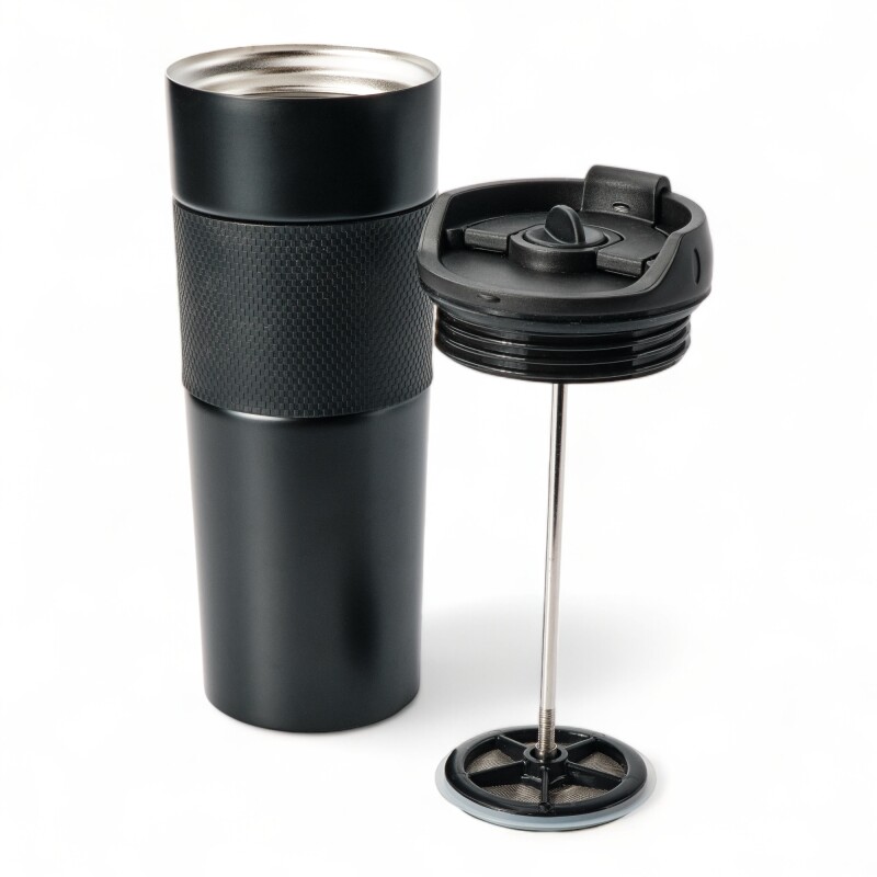 Cafetera Manual Prensa Francesa de Viaje Termica 500ml Negro