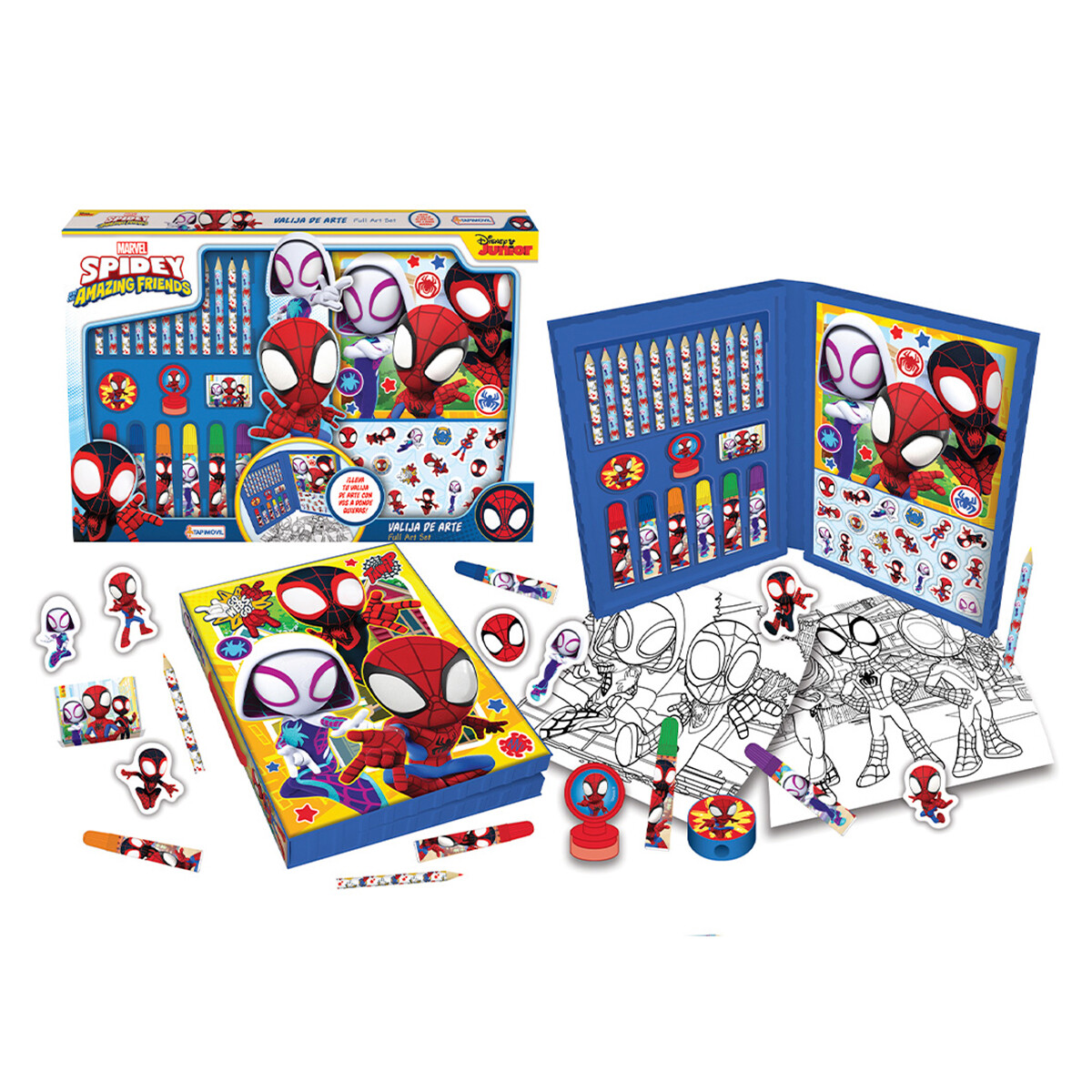 Kit de Arte Maletín Infantil Spidey para Pintar Stickers - 001 